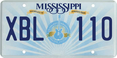 MS license plate XBL110