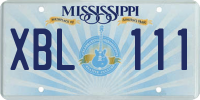MS license plate XBL111