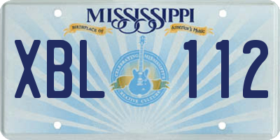 MS license plate XBL112