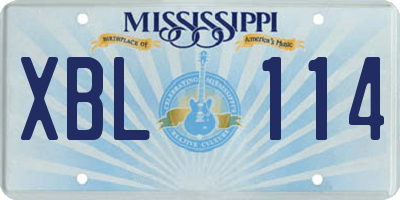 MS license plate XBL114