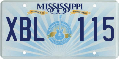 MS license plate XBL115