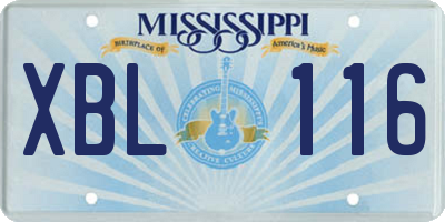 MS license plate XBL116