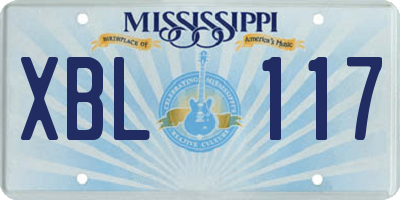 MS license plate XBL117