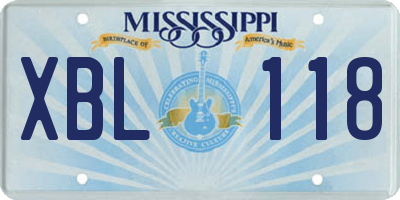MS license plate XBL118
