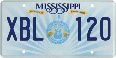 MS license plate XBL120
