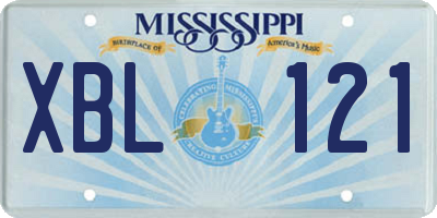 MS license plate XBL121