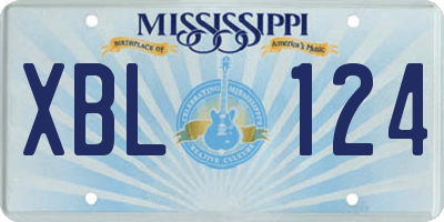 MS license plate XBL124