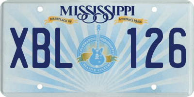 MS license plate XBL126