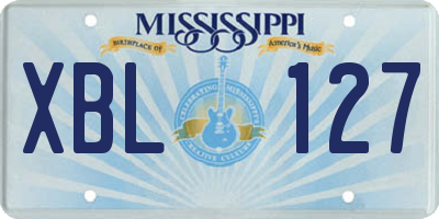 MS license plate XBL127