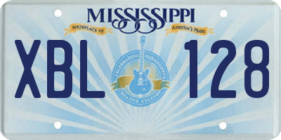 MS license plate XBL128