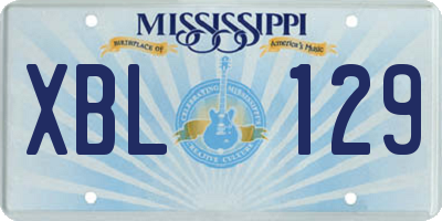 MS license plate XBL129