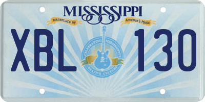 MS license plate XBL130