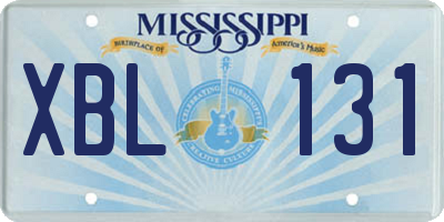 MS license plate XBL131