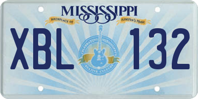 MS license plate XBL132