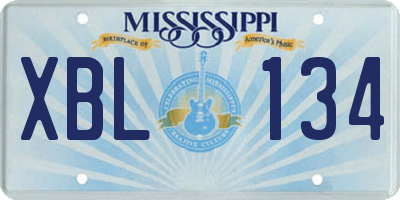 MS license plate XBL134