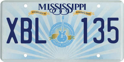 MS license plate XBL135