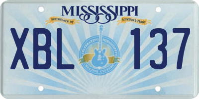MS license plate XBL137