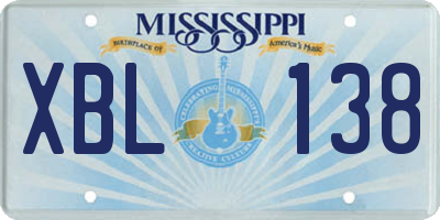 MS license plate XBL138