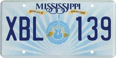 MS license plate XBL139