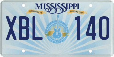 MS license plate XBL140