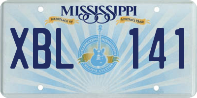 MS license plate XBL141