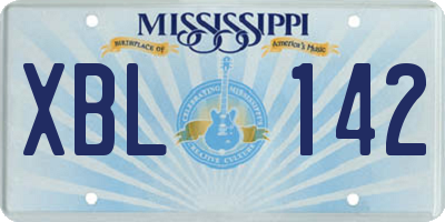 MS license plate XBL142