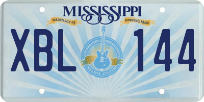 MS license plate XBL144