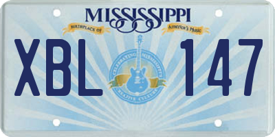 MS license plate XBL147