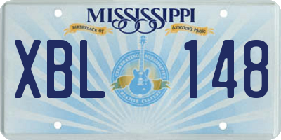 MS license plate XBL148