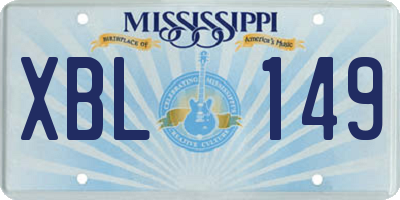 MS license plate XBL149