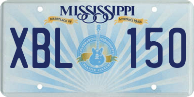 MS license plate XBL150