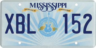 MS license plate XBL152