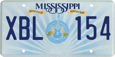 MS license plate XBL154