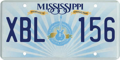 MS license plate XBL156