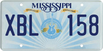 MS license plate XBL158