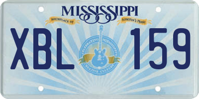 MS license plate XBL159