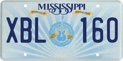 MS license plate XBL160