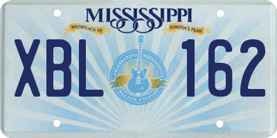 MS license plate XBL162