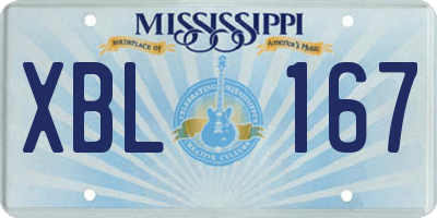 MS license plate XBL167