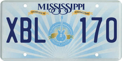 MS license plate XBL170