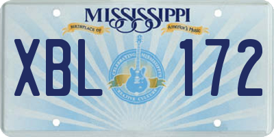 MS license plate XBL172