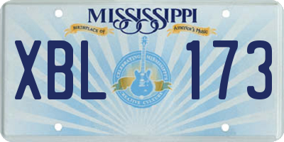 MS license plate XBL173