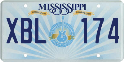 MS license plate XBL174