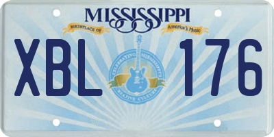 MS license plate XBL176