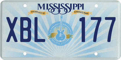 MS license plate XBL177