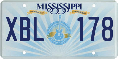 MS license plate XBL178