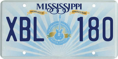 MS license plate XBL180