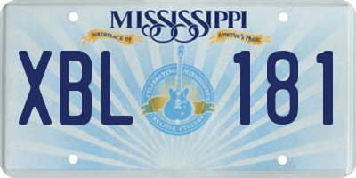 MS license plate XBL181