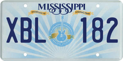 MS license plate XBL182