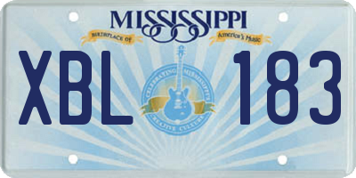 MS license plate XBL183